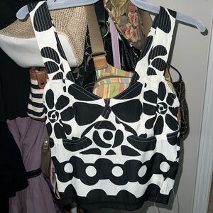 Rose & Olive Monochrome Patterned Tank Top